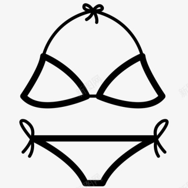 比基尼沙滩胸罩图标图标