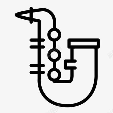 萨克斯管铜管乐器图标图标