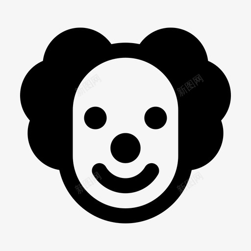 小丑生日马戏团图标svg_新图网 https://ixintu.com 小丑 微笑 派对 生日 脸 跳跃图标生日字形 马戏团