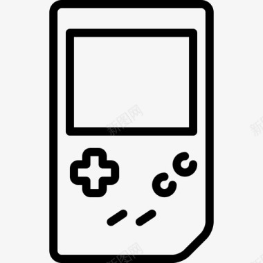 便携式玩电子游戏线性图标图标
