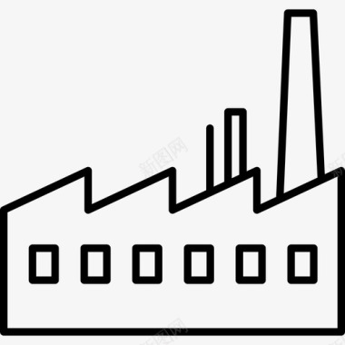 工厂厂房建筑生态图标图标
