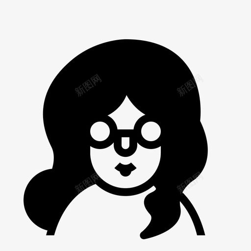 女眼镜角色个人资料图标svg_新图网 https://ixintu.com 个人资料 个人资料lipoglyph 女眼镜 用户 角色