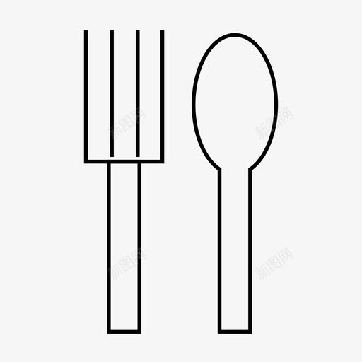勺吃叉图标svg_新图网 https://ixintu.com 勺 厨房用具 叉 吃 网络用户界面线