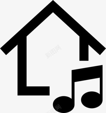 音乐爱好房子图标图标