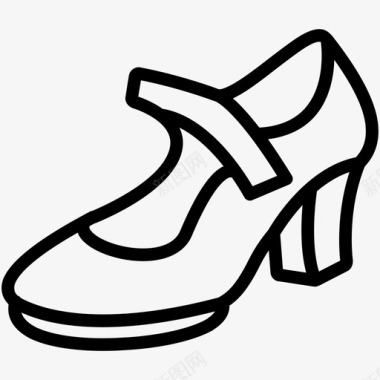 鞋跟芭蕾舞演员芭蕾舞平底鞋图标图标