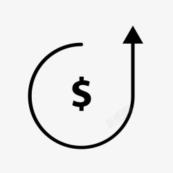 美元数据分析钱箭美元图标高清图片