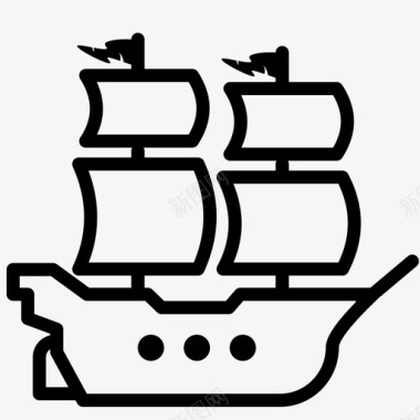 帆船船海洋图标图标