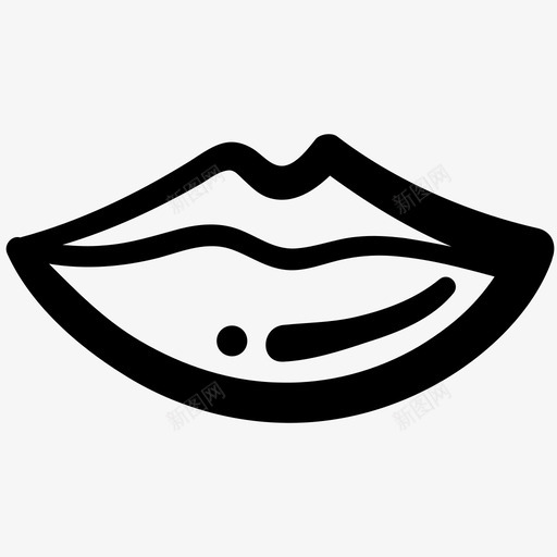 嘴涂鸦人类图标svg_新图网 https://ixintu.com 人类 化身基本轮廓涂鸦 吻 嘴 嘴唇 涂鸦