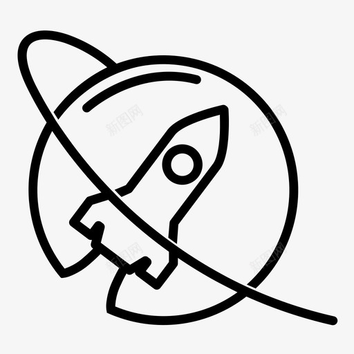火箭发射行星图标svg_新图网 https://ixintu.com 发射 太空 旅行 火箭 行星