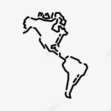 美洲大陆地理图标图标