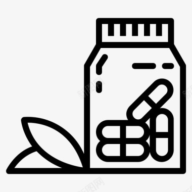 补充剂药瓶药丸图标图标