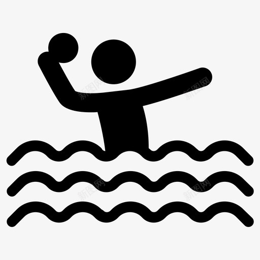 水球运动员奥运会图标svg_新图网 https://ixintu.com 体育 奥运会 水球 游泳池 运动员
