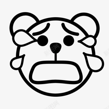 哭熊表情符号图标图标