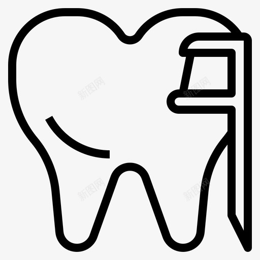牙线清洁一次性图标svg_新图网 https://ixintu.com 一次性 一次性产品 清洁 牙线 牙齿