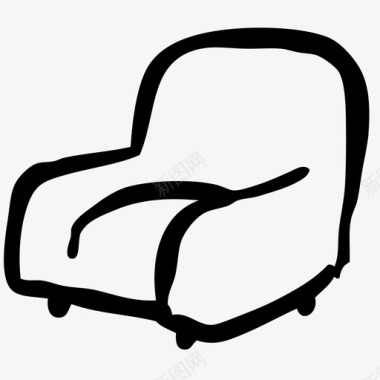 扶手椅舒适家具图标图标