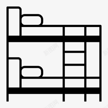 床卧室双层床图标图标