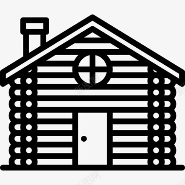 原木建筑房产图标图标