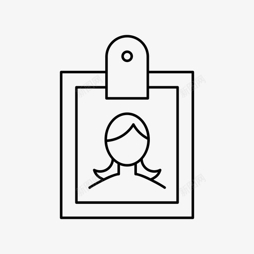 通行证徽章身份证图标svg_新图网 https://ixintu.com 妇女 徽章 用户 记者 身份证 通行证
