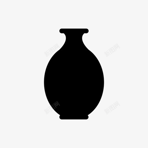 花瓶花壶图标svg_新图网 https://ixintu.com 器皿 器皿和花盆 壶 花 花瓶