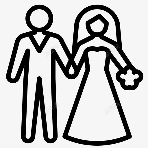 新娘和新郎仪式爱情图标svg_新图网 https://ixintu.com 仪式 婚礼 新娘和新郎 爱情 爱情和婚礼