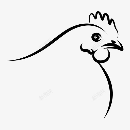 鸡肉动物鸟图标svg_新图网 https://ixintu.com 农场食品 动物 家禽 肉 食物 鸟 鸡肉