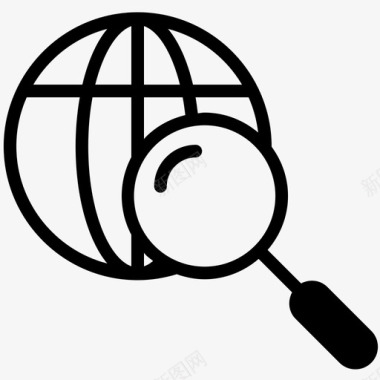 全球研究放大镜搜索过程图标图标