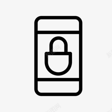 智能手机安全挂锁图标图标