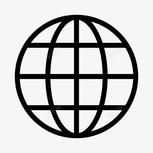 世界浏览器全球图标svg_新图网 https://ixintu.com 世界 互联网 全球 搜索引擎优化和营销线图标 浏览器 营销