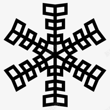 雪晶图案雪花图标图标