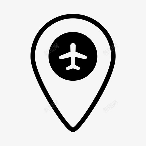 机场位置地图飞机图标svg_新图网 https://ixintu.com 地图 旅行 机场位置 飞机