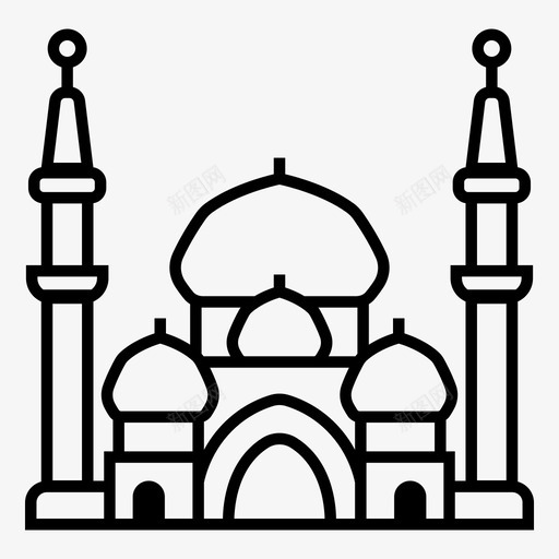 水晶清真寺建筑著名图标svg_新图网 https://ixintu.com 地标世界漫游线图标集 宗教 建筑 水晶清真寺 著名