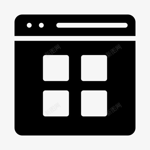 浏览器互联网营销图标svg_新图网 https://ixintu.com 互联网 在线 搜索引擎优化和营销字形图标 浏览器 网页 营销