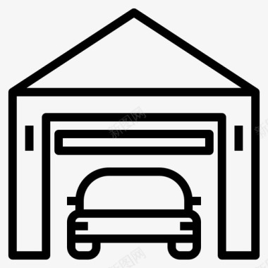 车库汽车停车场图标图标