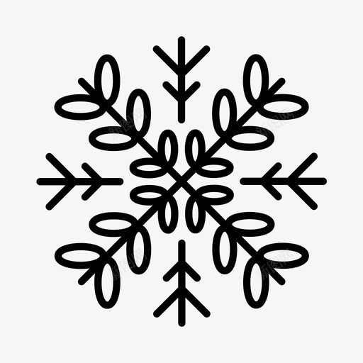 雪花圣诞节霜冻图标svg_新图网 https://ixintu.com 冬天 圣诞节 雪晶 雪花 霜冻