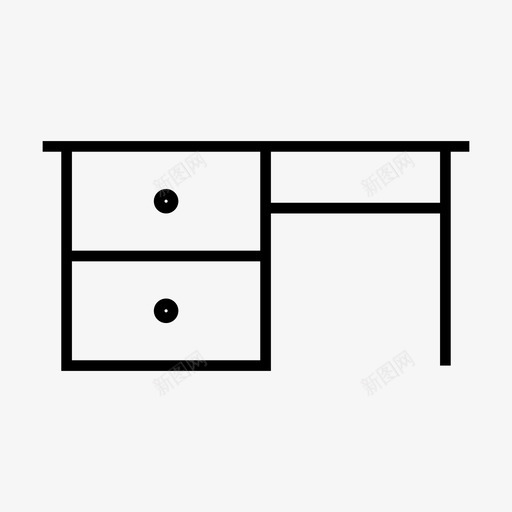 书桌箱子家具图标svg_新图网 https://ixintu.com 书桌 客厅 家具 桌子 箱子