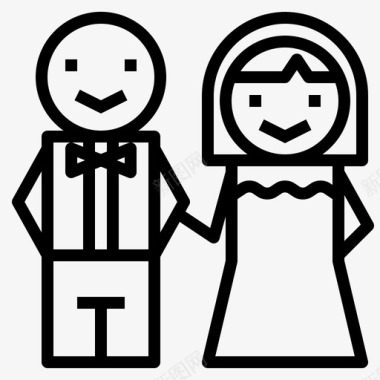 新婚夫妇新娘新郎图标图标
