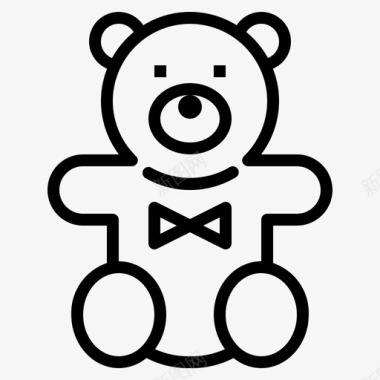 泰迪熊玩具生日派对图标图标
