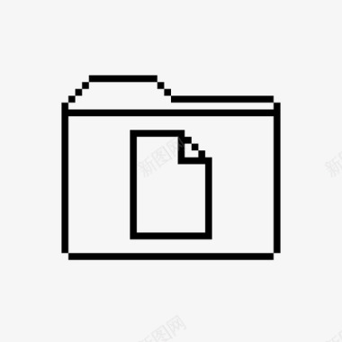 像素化文档文件夹文件夹文件图标图标