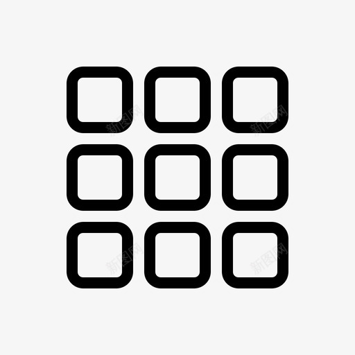 应用程序网格列表图标svg_新图网 https://ixintu.com 列表 应用程序 简单的线图标 网格 菜单 选项