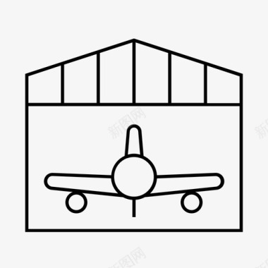 飞机库飞机棚图标图标