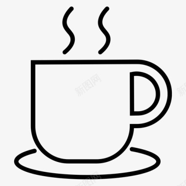 咖啡杯休息时间热茶图标图标