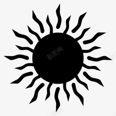 太阳热阳光图标图标