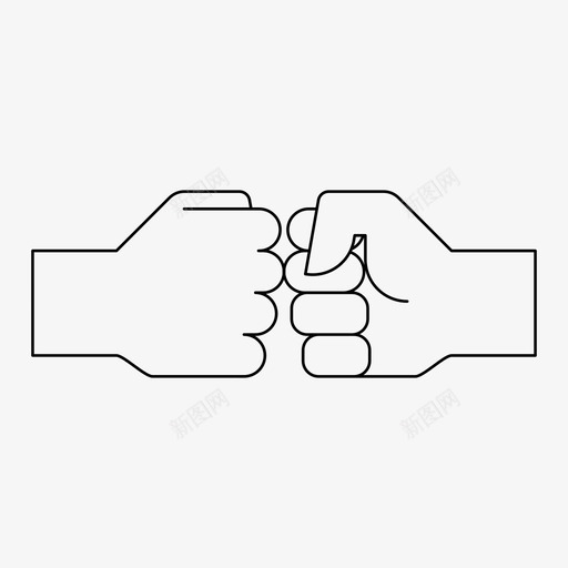 拳头撞手势手图标svg_新图网 https://ixintu.com 手 手势 拳头撞