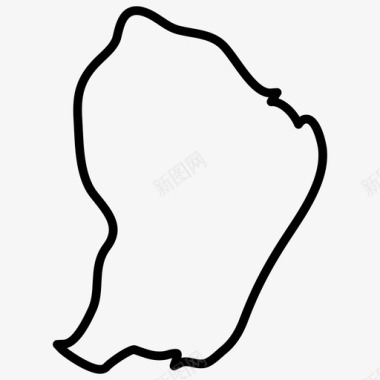 法属圭亚那南美洲国家地图薄图标图标