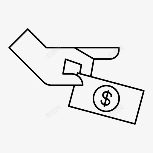 付一美元捐给图标svg_新图网 https://ixintu.com 付一美元 四季 手 捐 给