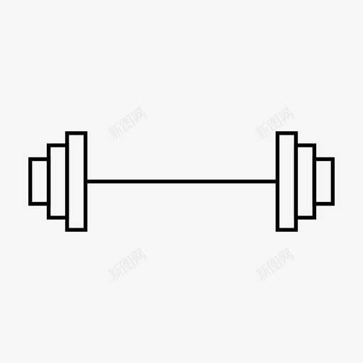 杠铃运动重量图标svg_新图网 https://ixintu.com 举重 杠铃 网络用户界面线 运动 重量