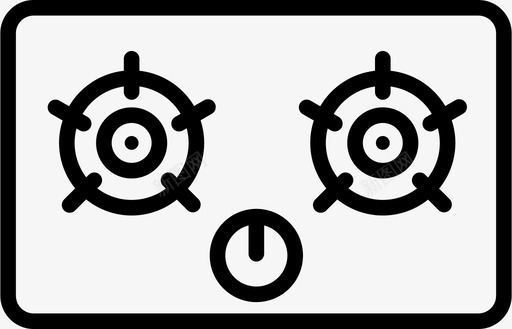 煤气炉烹饪食物图标图标