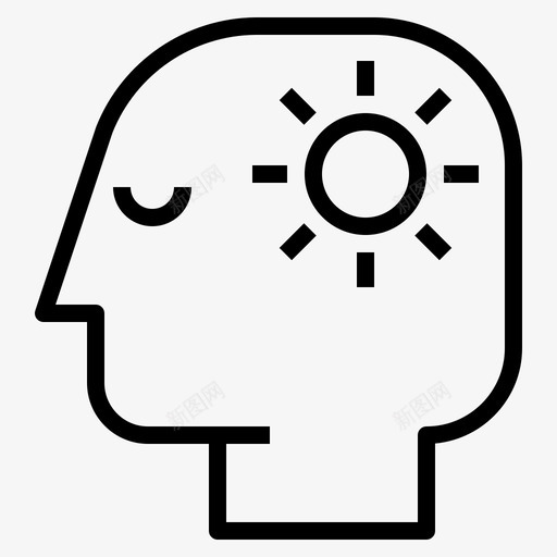 人的头脑大脑思考图标svg_新图网 https://ixintu.com 人的头脑 大脑 思考