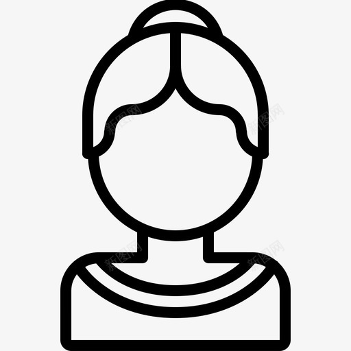 头像发型人物图标svg_新图网 https://ixintu.com 人物 发型 头像 女人