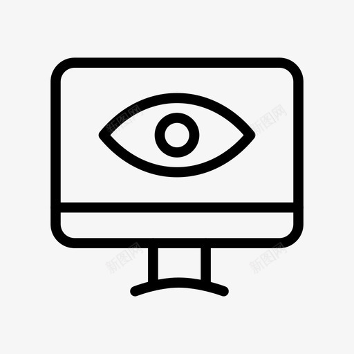 监视器眼睛屏幕图标svg_新图网 https://ixintu.com 在线营销线图标第1卷 屏幕 技术 监视器 眼睛 视图